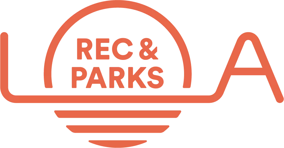 LA City Recreation and Parks logo says REC & PARKS L.A. inside an orange circle.