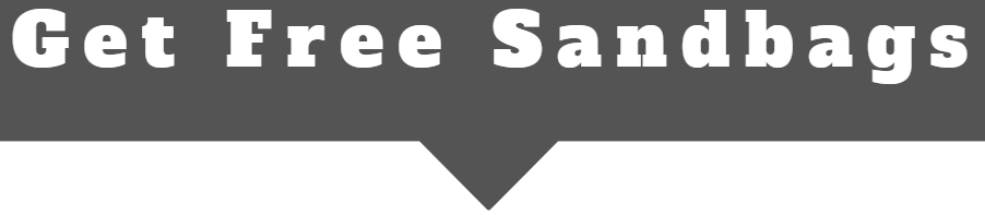 A simple banner-graphic with an arrow pointing down and the words "Get Free Sandbags"