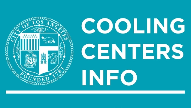 The seal of LA City: TEXT: Cooling Centers Info