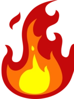 small clipart of a red and orange flame